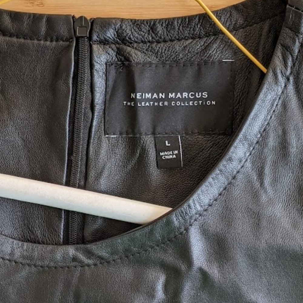 NEIMAN MARCUS The Leather Collection Black Top